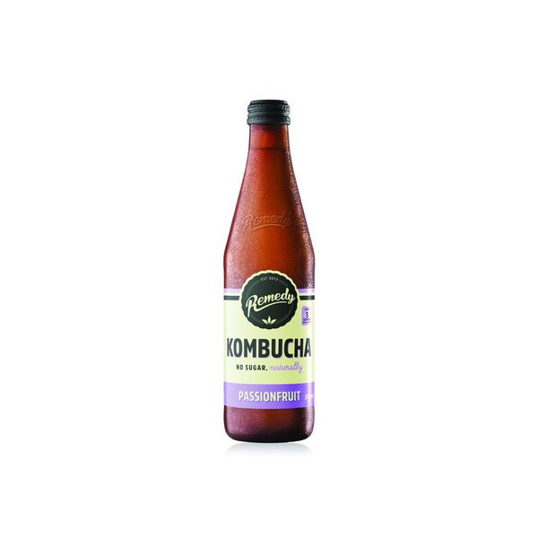 Buy Remedy kombucha sparkling passion fruit 330ml in UAE