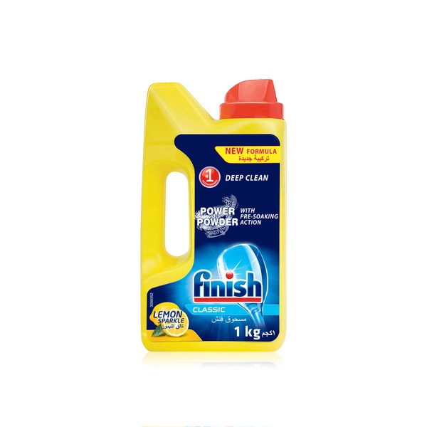 Buy Finish classic dishwasher power powder lemon sparkle 1kg in UAE