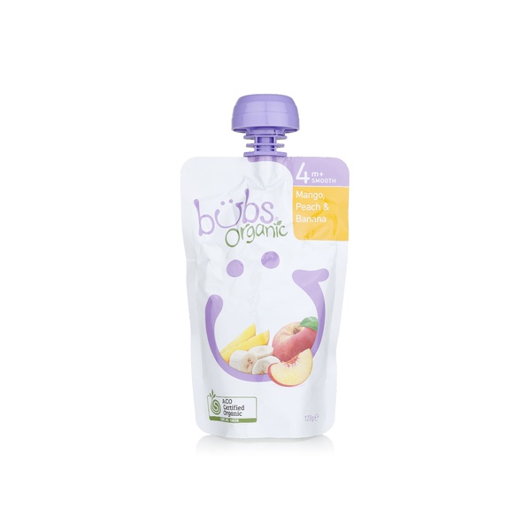 Bubs Organic Mango Peach & Banana Pouch 6+ Months 120g