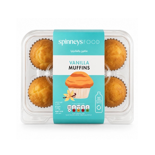Spinneysfood Vanilla Muffins x 6 270g