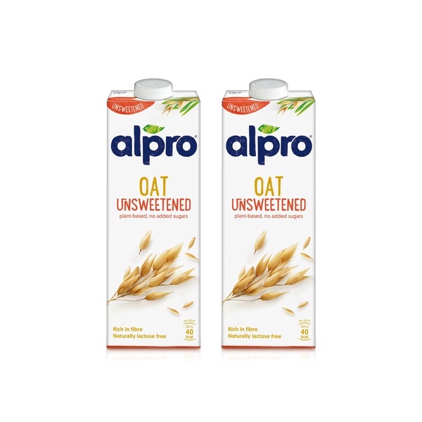 Alpro Unsweetened Oat Milk 1 litre x 2