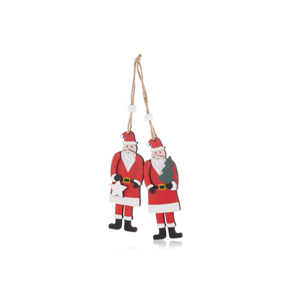 Premier Hanging Wooden Santas 12cm