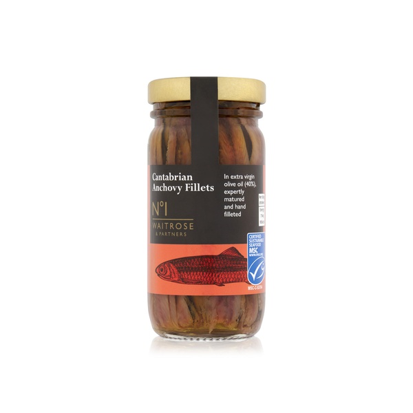 Waitrose No1 Cantabrian Anchovy Fillets in Extra Virgin Olive Oil 100g