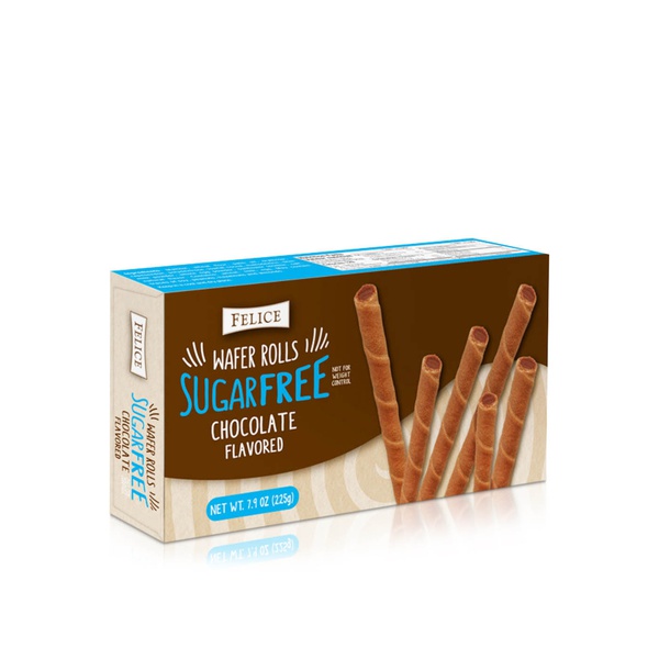 Felice Sugar-Free Chocolate Wafer Rolls 225g