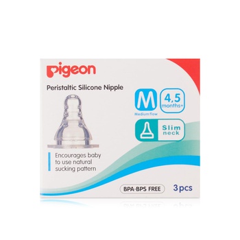 Pigeon Silicone Nipple S-Type Medium Flow x 3