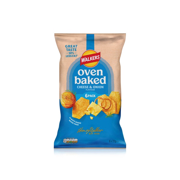 Walkers Baked Cheese & Onion Crisps 132g 6s