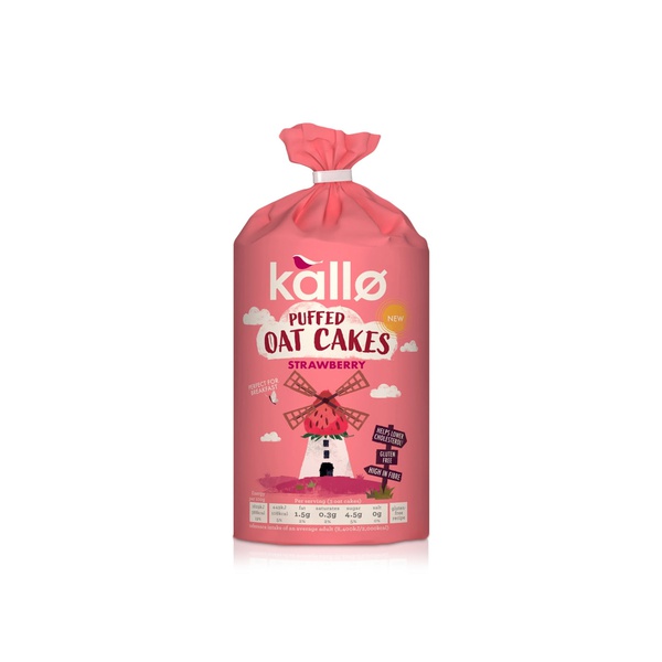 Kallo Strawberry Puffed Oat Cakes 122g