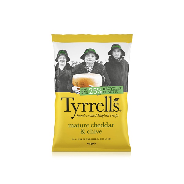 Tyrrells Mature Cheddar & Chive Crisps 150g