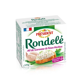 President Rondele Spreadable Cheese with Garlic and Herbs 125g