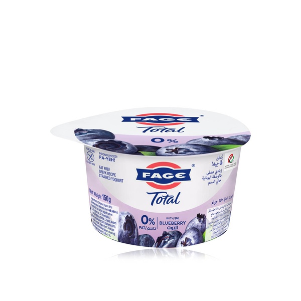 Buy Fage total 0% Greek yoghurt with blueberry split pot 150g in UAE