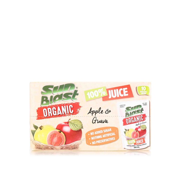 Buy Sun Blast organic apple & guava juice 200ml in UAE