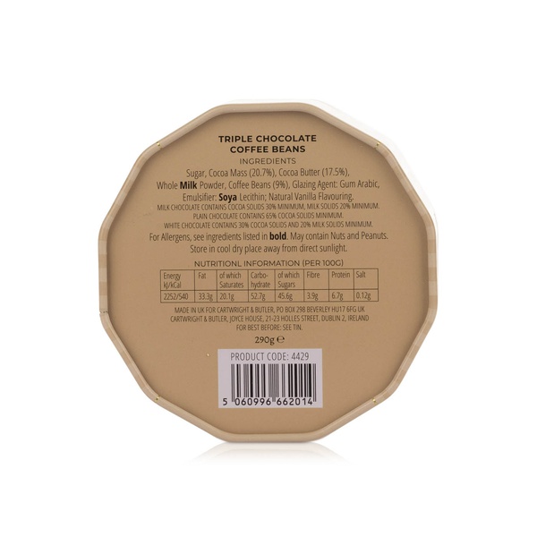 Cartwright & Butler Triple Chocolate Coffee Beans Tin 290g