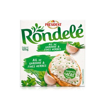 President Rondele Spreadable Cheese with Garlic and Herbs 125g