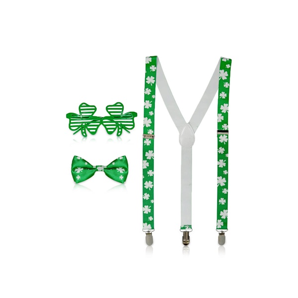 Widmann Glasses, Braces & Bow Tie Set Green