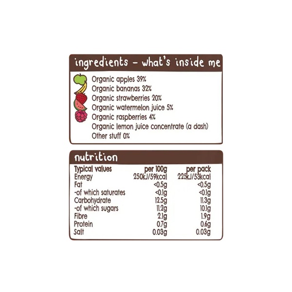 Ella's Kitchen Organic the Red One Fruit Smoothie 6+ Months 5x90g