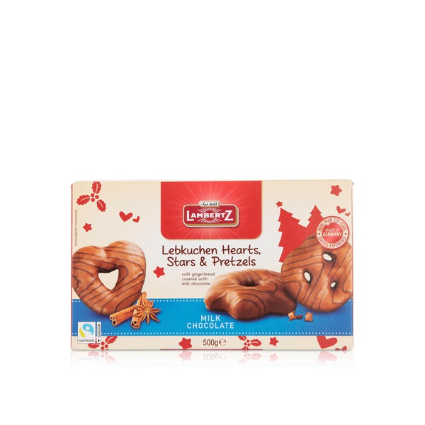 Lambertz Lebkuchen Christmas Cookies Hearts Stars and Pretzels 500g