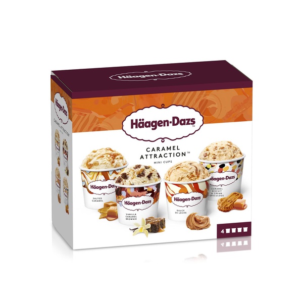 Haagen Dazs Caramel Attraction Ice Cream Mini Cups 4 X 95Ml