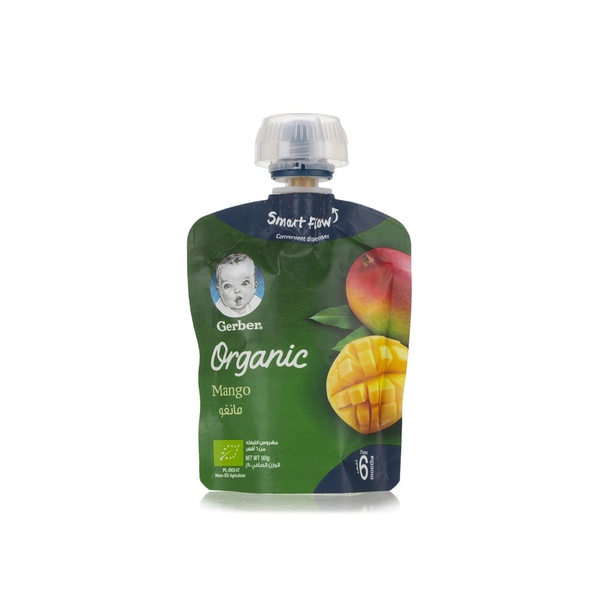 Buy Gerber organic mango puree 6+ months 90g in UAE