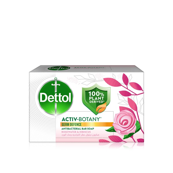 Buy Dettol activ botany rosewater and hibiscus antibacterial bar soap 150g in UAE