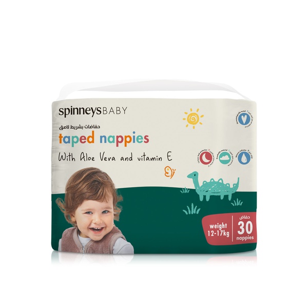 Spinneysbaby Taped Nappies with Aloe Vera & Vitamin E Extra Large  x 30 (12-17kg)