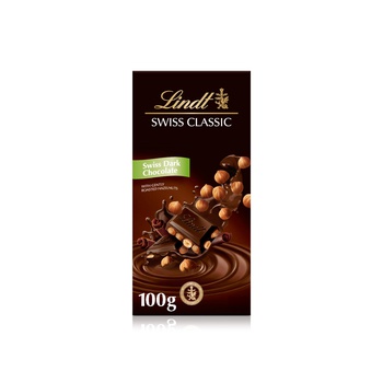 Lindt Swiss Classic Hazelnut Dark Chocolate 100g