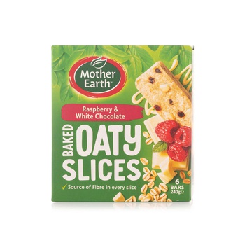 Mother Earth Raspberry and White Chocolate Baked Oaty Slices 6 Pack 240g