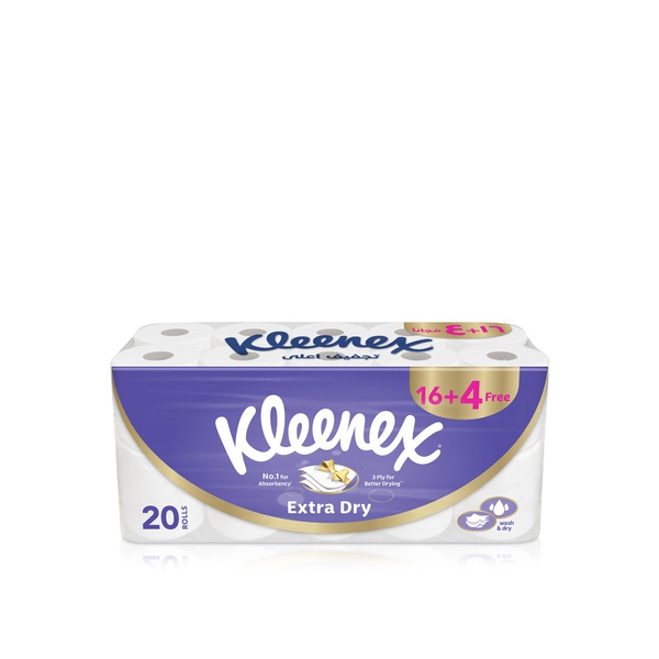 اشتري Kleenex extra dry toilet rolls 3ply 20 pack في الامارات