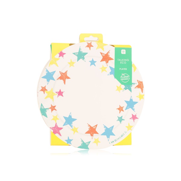 Buy Talking Tables birthday brights rainbow star eco paper plates in UAE