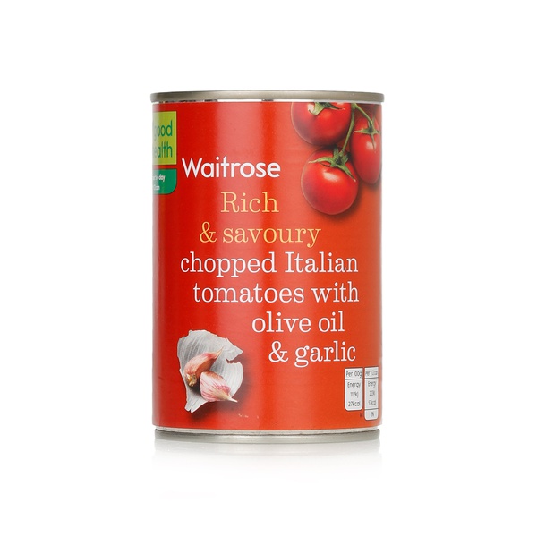 اشتري Waitrose chopped Italian tomatoes with garlic & olive oil 400g في الامارات