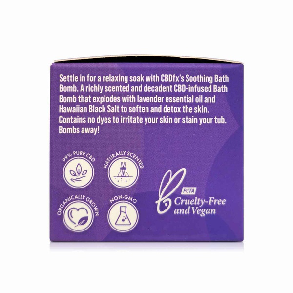 CBDFx 200mg CBD soothing bath bomb lavender 142g