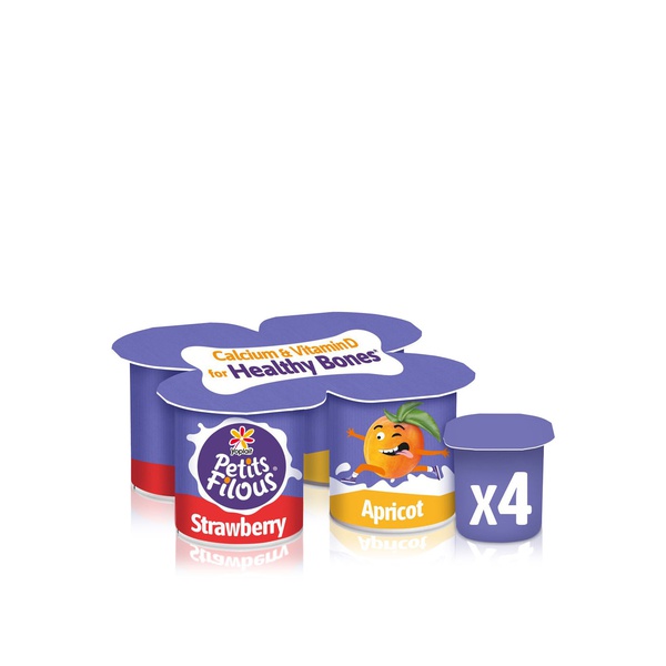 Petit Filous Kids Strawberry & Apricot Yoghurt Pots 340g x 4