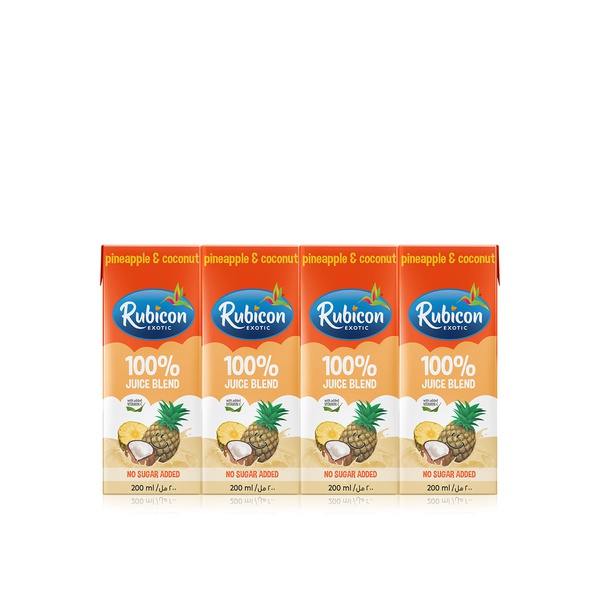 Buy Rubicon pineapple & coconut juice blend 4 x 200ml in UAE