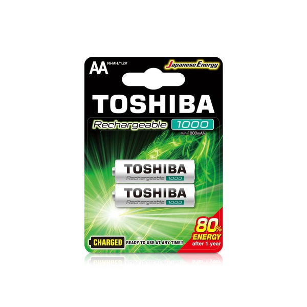 Toshiba Rechargeable Batteries AA 1000Ah x 2