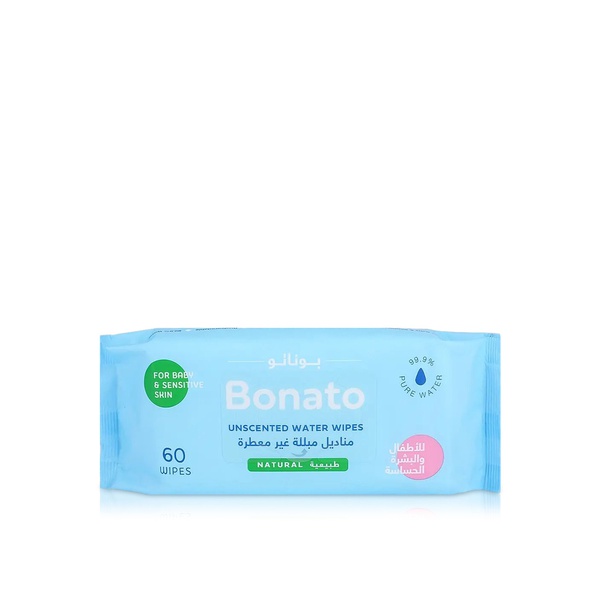 Bonato Unscented Water Wipes x 60