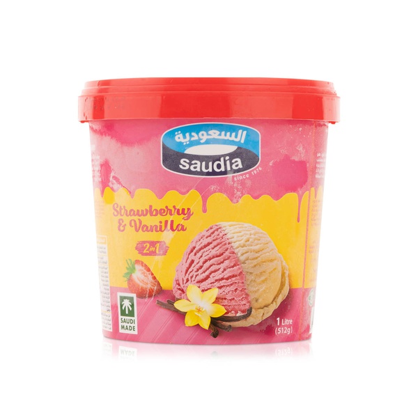 Saudia Vanilla Strawberry Ice Cream 1L