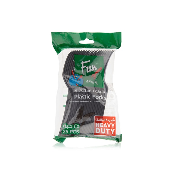 اشتري Fun Plastic Forks Heavy Duty Black 25s في الامارات