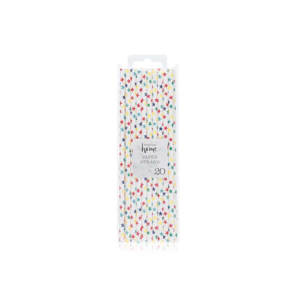 Waitrose Home Paper Straws with Multicolour Stars x 20