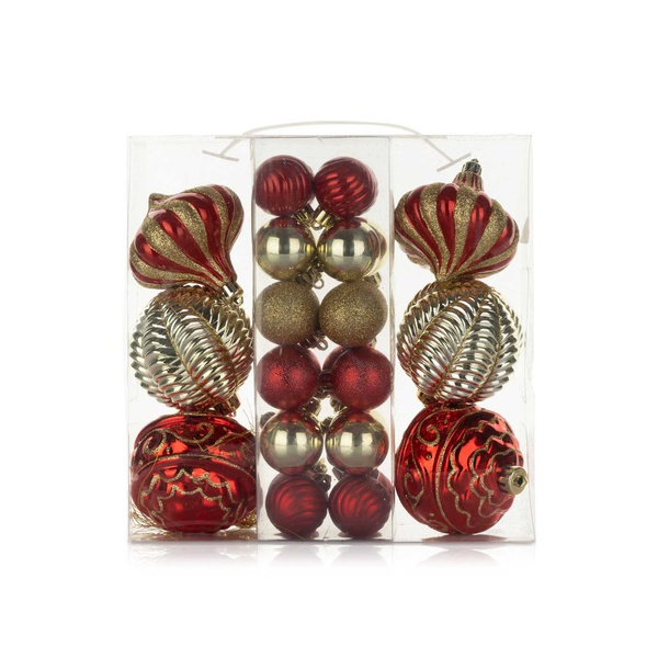 Christmas Magic Designer Baubles Gift Red & Gold 30s