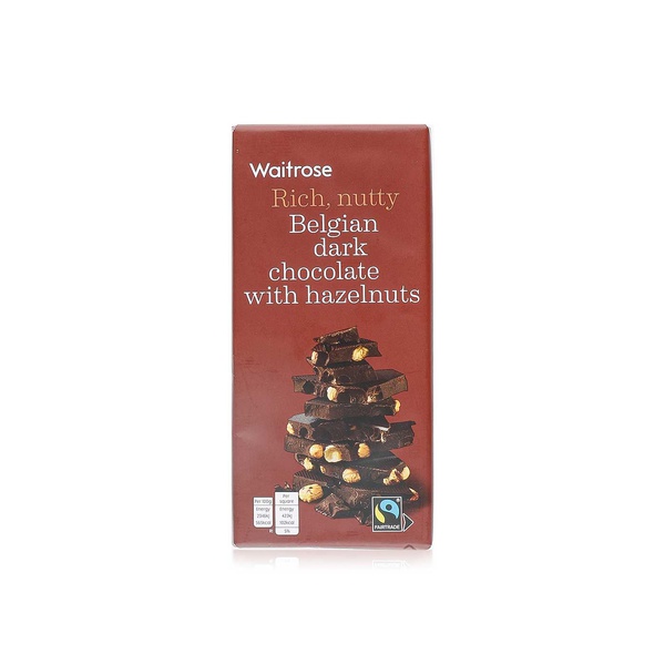 Waitrose Belgian Dark Chocolate with Hazelnuts180g