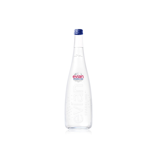 Evian Sparkling Natural Mineral Water Glass 750ml x 12