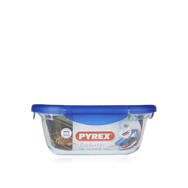 Pyrex Cook and Go Square Dish with Lid 1.9 litre