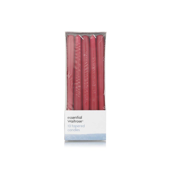 Waitrose Essential Red Tapered Candles x 10