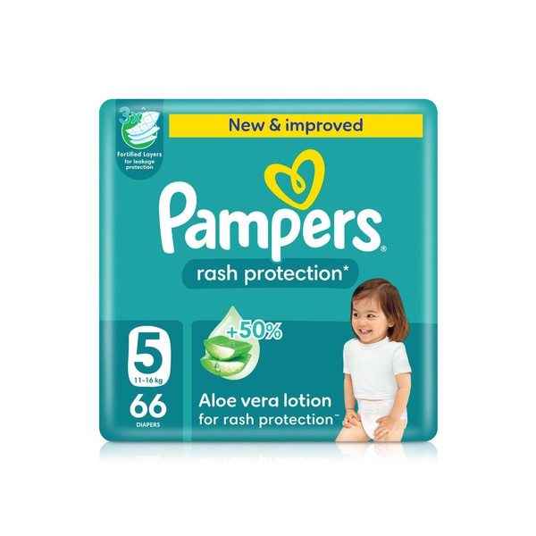 Buy Pampers rash protection diapers size 5 x66 in UAE