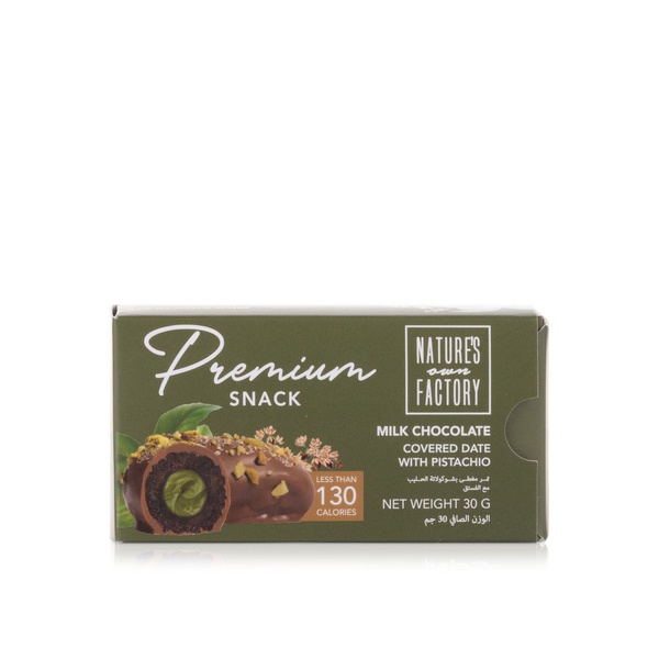 Nature's Own Factory Milk Chocolate Covered Date with Pistachio 30g