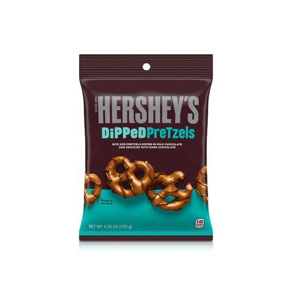 Buy Hersheys milk chocolate dipped pretzels 120g in UAE