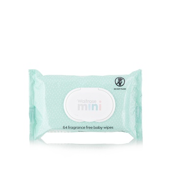 Waitrose Mini Fragrance-Free Baby Wipes x 64