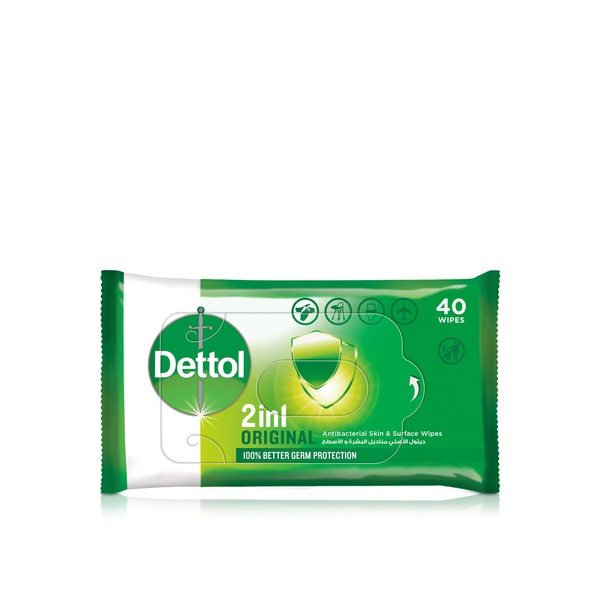 Buy Dettol original antibacterial skin wipes 40s in UAE