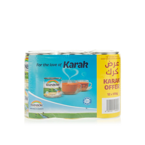 Buy Rainbow evaporated milk with vitamin D 170gx12 in UAE