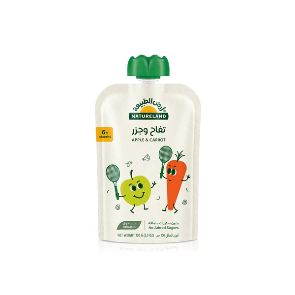 Natureland Organic Apple & Carrot Puree 100g (6+ months)