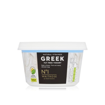 Waitrose No.1 Fat Free Greek Natural Strained Yogurt 500g